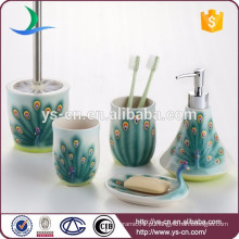 Chinês cerâmica pavão verde banheiro conjunto